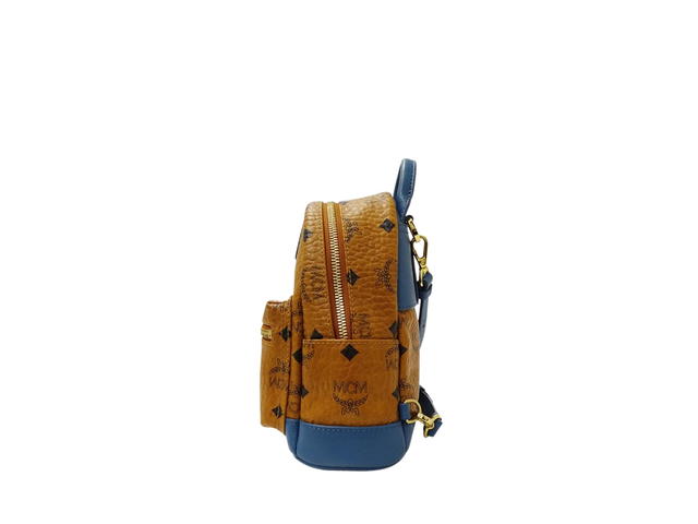 MCM MCM Small Visetos Backpack Camel Blue - view 3