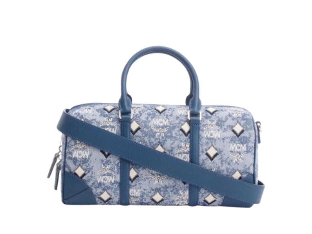 MCM MCM Medium Boston Bag Blue Denim