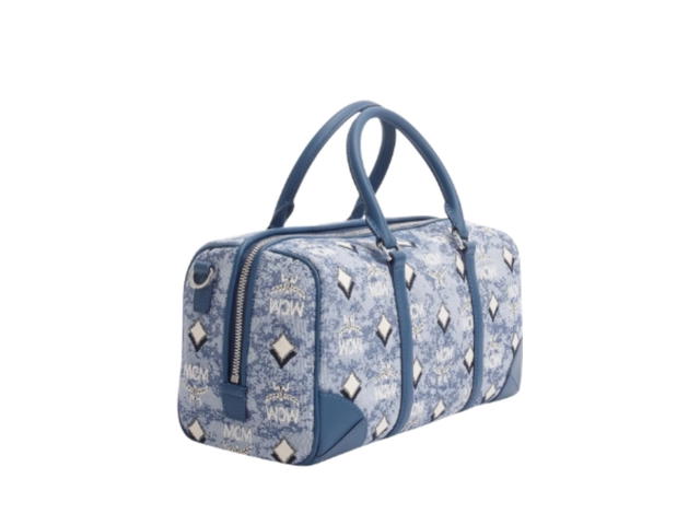 MCM MCM Medium Boston Bag Blue Denim - view 3