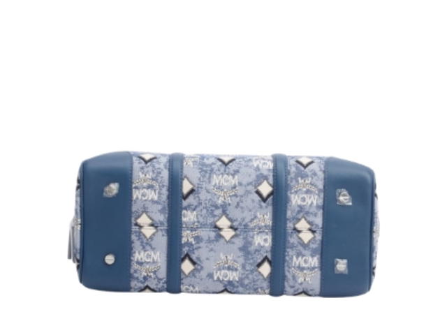 MCM MCM Medium Boston Bag Blue Denim - view 4