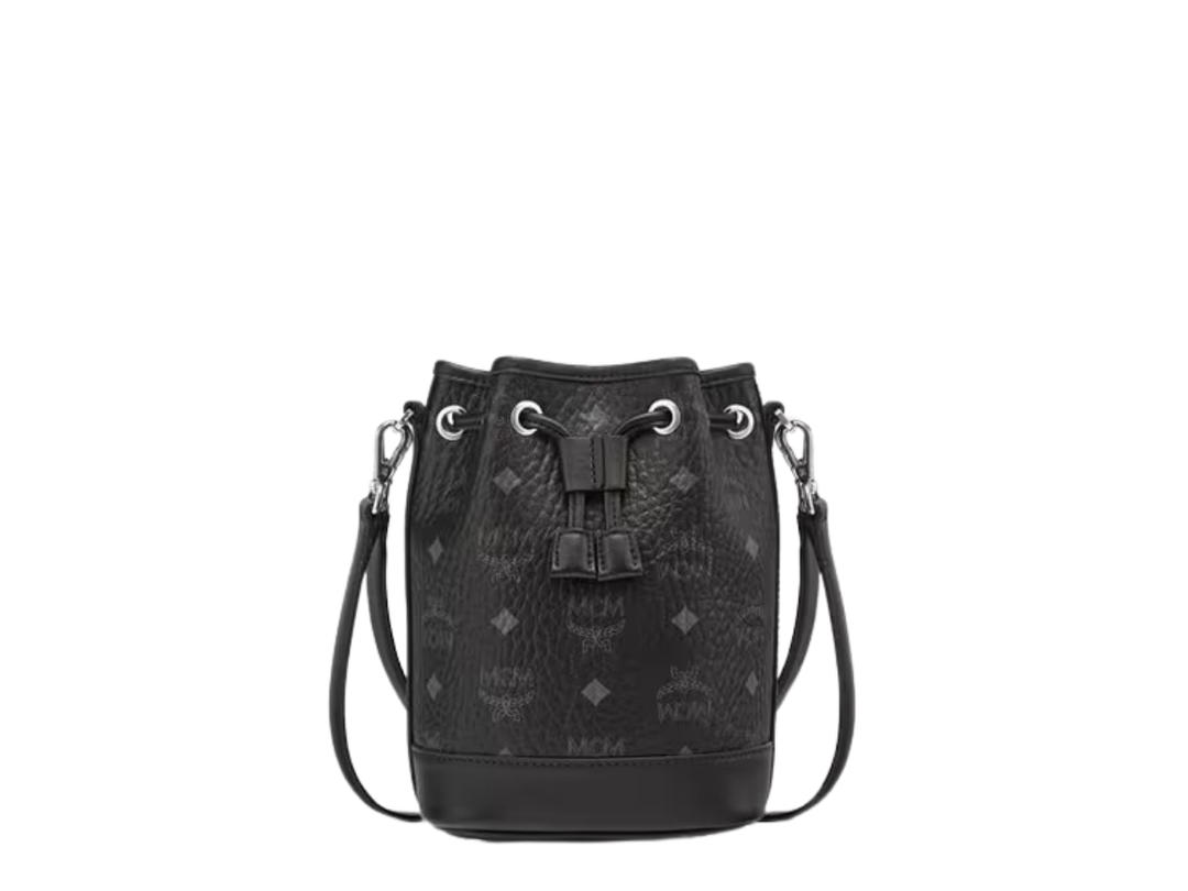 MCM MCM Dessau Drawstring Bag Mini In Visetos Nappa Leather Black