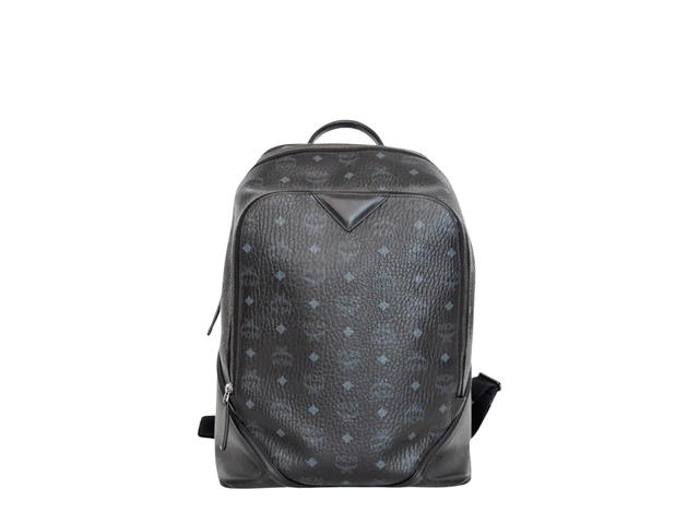 MCM MCM Duke Visetos Backpack In Visetos Monogram Canvas With Silver Metal Hardware Black - view 1