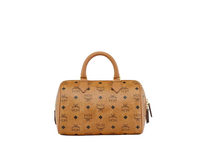 MCM MCM Ella Boston Bag In Visetos Leather With 24K Gold-Plated Metal Hardware Cognac - view 2