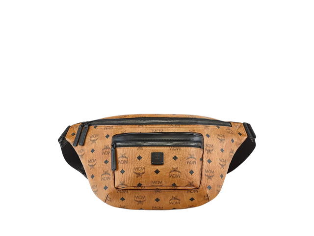 MCM MCM Fursten Belt Bag In Visetos And Nappa Leather With Matte Black Metal Hardware Cognac - view 1