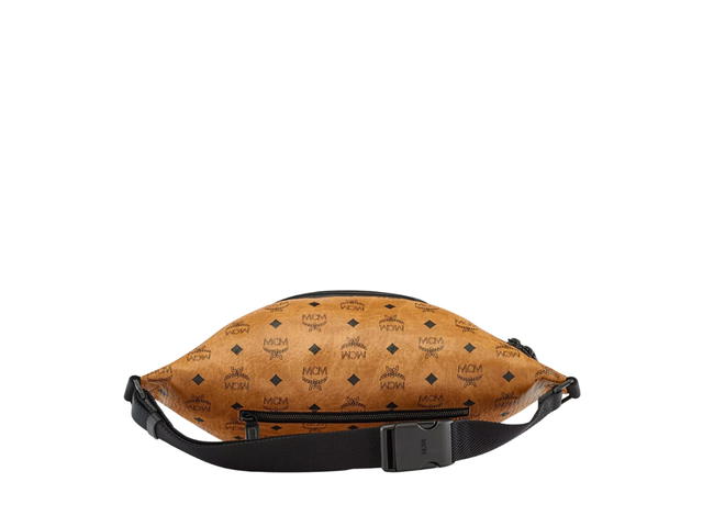 MCM MCM Fursten Belt Bag In Visetos And Nappa Leather With Matte Black Metal Hardware Cognac - view 2