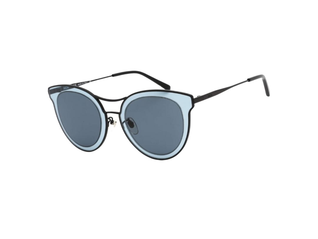 MCM MCM Cat Eye Sunglasses In Shiny Black Frame With Blue Lens