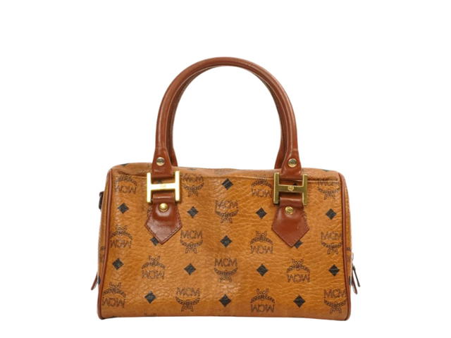 MCM MCM Boston Cloth Handbag Brown - view 3
