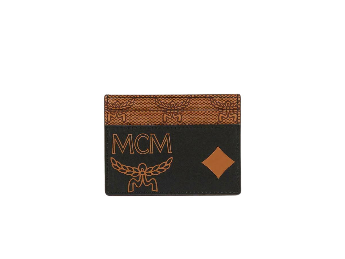 MCM MCM Aren Monogram Card Case Black