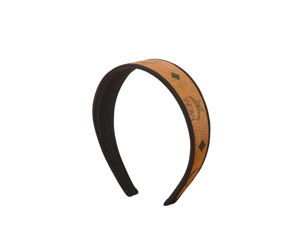 MCM MCM Headband In Visetos Cognac