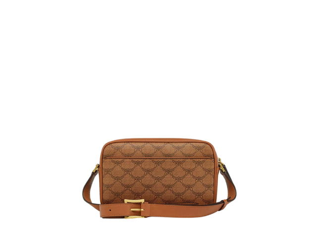 MCM MCM Himmel Crossbody In Lauretos Monogram Canvas-MCM Logo Motif With 24K Gold-Plated Metal Hardware Cognac - view 2