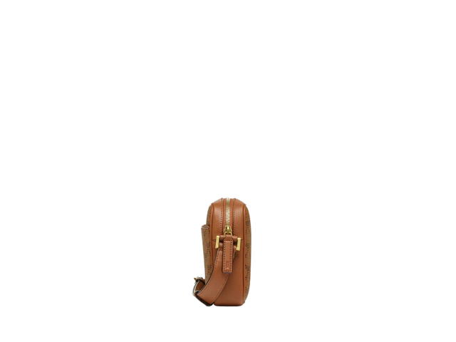 MCM MCM Himmel Crossbody In Lauretos Monogram Canvas-MCM Logo Motif With 24K Gold-Plated Metal Hardware Cognac - view 3