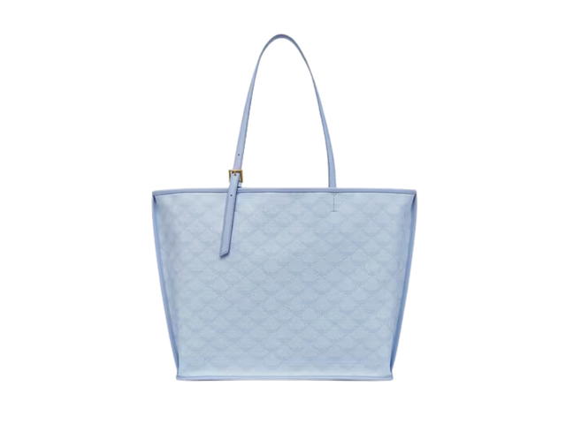 MCM MCM Himmel Shopper In Lauretos Natural Nappa Leather With 24K Gold-Plated Brass Hardware Ancient Blue - view 2