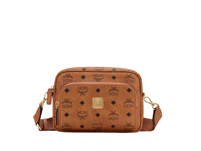 MCM MCM Klassik Crossbody Visetos In Leather With Gold Tone Hardware Cognac - view 1