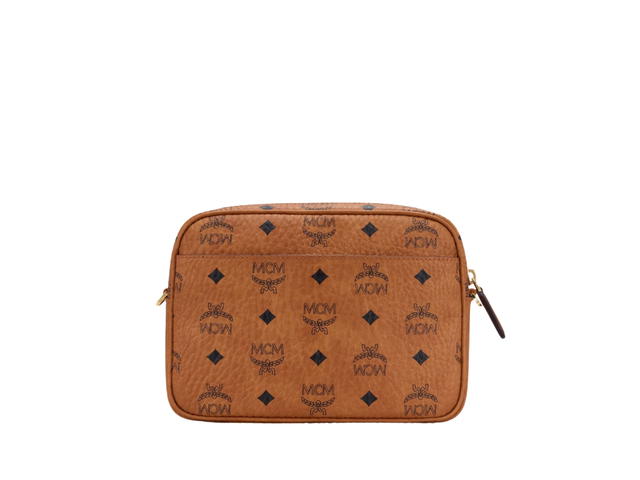 MCM MCM Klassik Crossbody Visetos In Leather With Gold Tone Hardware Cognac - view 2