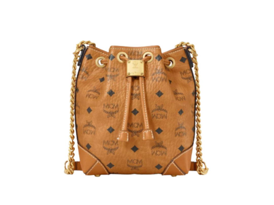 MCM MCM Klassik Drawstring Bag Visetos Cognac