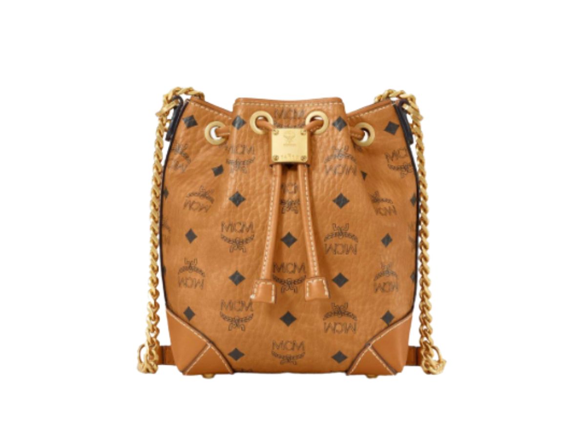 MCM MCM Klassik Drawstring Bag Visetos Cognac