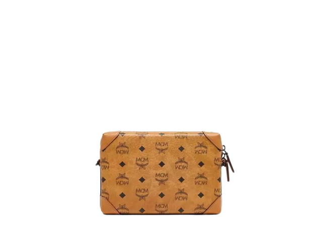 MCM MCM Klassik Multifunction Crossbody In Visetos Monogram Coated Canvas With Matte Black Metal Hardware Cognac - view 2