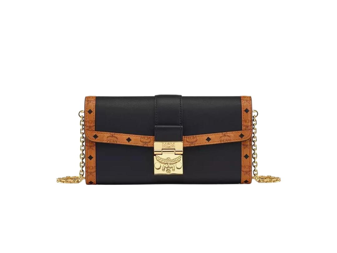 MCM MCM Large Tracy Chain Wallet In Spanish Calf Leather With 24k Gold-Plated Metal Hardware Black