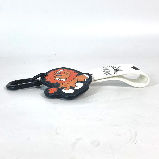 MCM MCM Lion Logo in Visetos Bag Charm strap Key Holder Leather White Unused - view 5