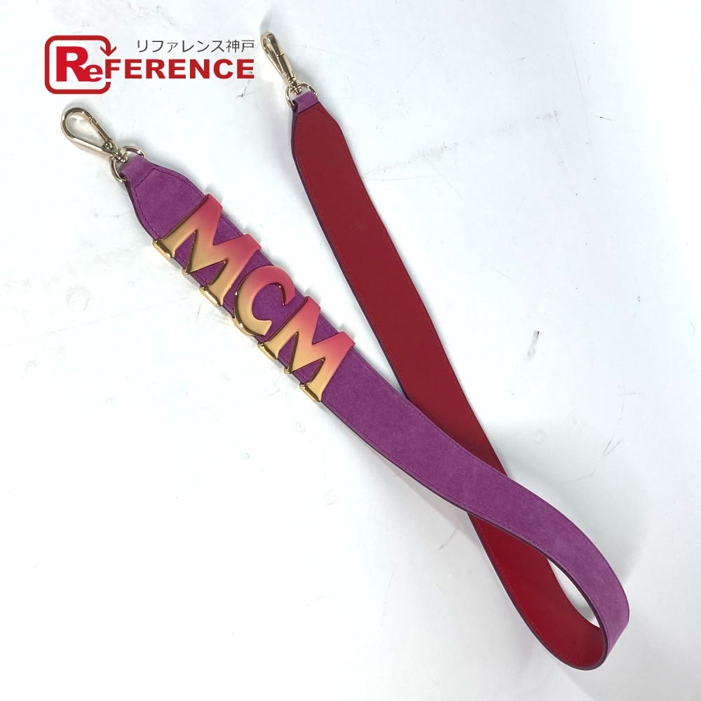 MCM MCM Logo metal plate  Shoulder strap Leather / suede purple/Gold