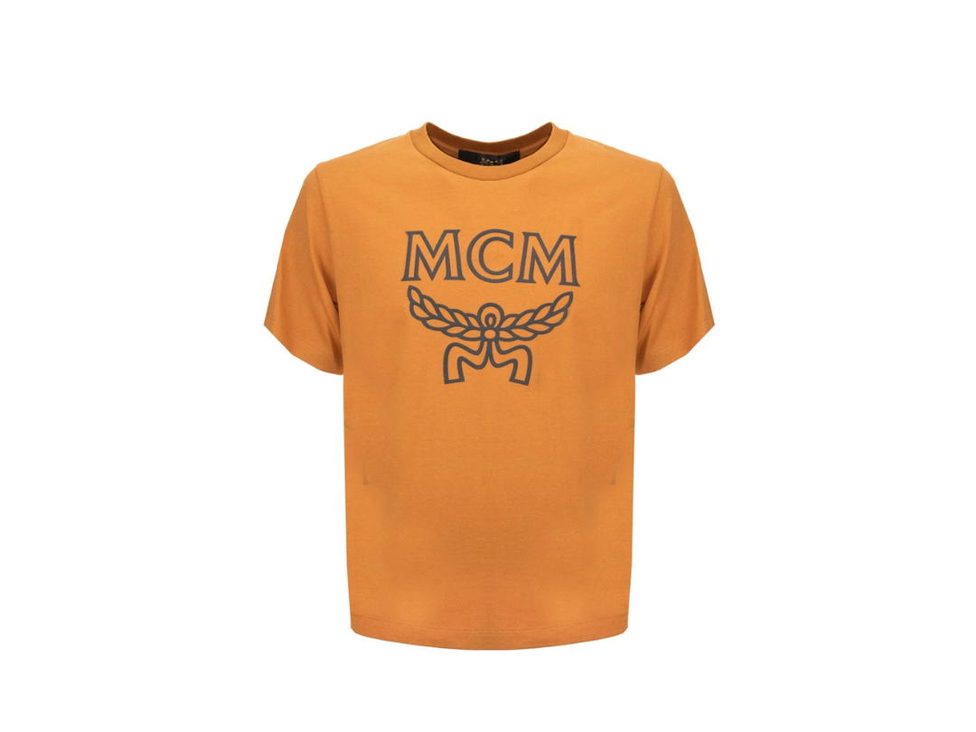 MCM MCM Logo Printed Crewneck T-Shirt Apricot