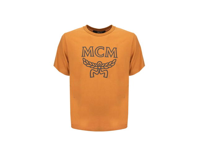 MCM MCM Logo Printed Crewneck T-Shirt Apricot - view 1