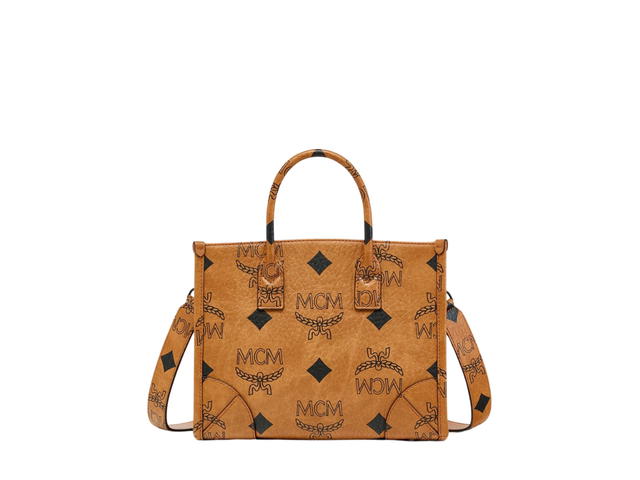 MCM MCM München Tote In Visetos and Nappa Leather-Trim With 24K Gold-Plated Metal Hardware Cognac - view 1