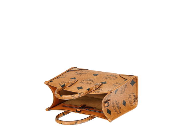 MCM MCM München Tote In Visetos and Nappa Leather-Trim With 24K Gold-Plated Metal Hardware Cognac - view 4