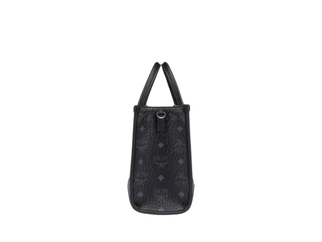 MCM MCM München Tote In Visetos Monogram Coated Canvas With Silver-Toned Cobalt Metal Hardware Black - view 2