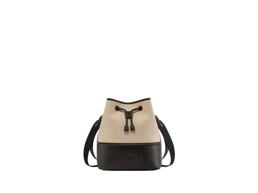 MCM MCM Medium Aren Drawstring Bag In Spanish Full-Grain Nappa Leather With 24k Gold-Plated Metal Hardware Black