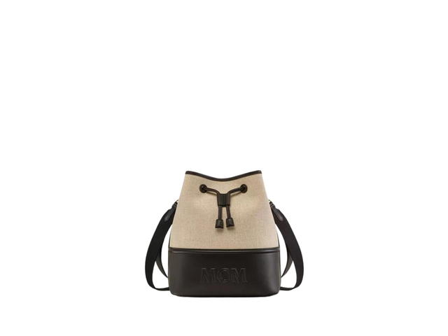 MCM MCM Medium Aren Drawstring Bag In Spanish Full-Grain Nappa Leather With 24k Gold-Plated Metal Hardware Black - view 1