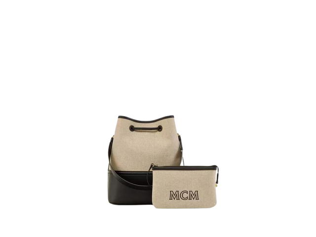 MCM MCM Medium Aren Drawstring Bag In Spanish Full-Grain Nappa Leather With 24k Gold-Plated Metal Hardware Black - view 3