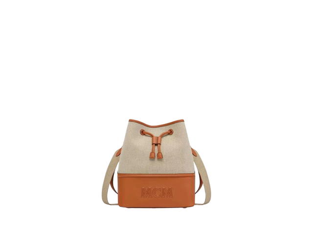 MCM MCM Medium Aren Drawstring Bag In Spanish Full-Grain Nappa Leather With 24k Gold-Plated Metal Hardware Cognac - view 1