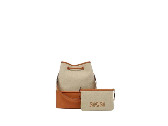 MCM MCM Medium Aren Drawstring Bag In Spanish Full-Grain Nappa Leather With 24k Gold-Plated Metal Hardware Cognac - view 3