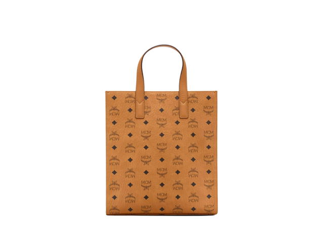 MCM MCM Medium Aren Tote In Visetos And Nappa Leather With Gold-Plated Metal Hardware Cognac - view 2