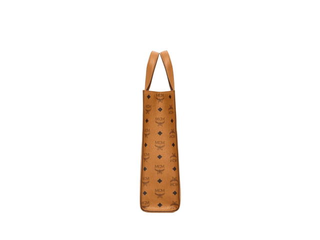 MCM MCM Medium Aren Tote In Visetos And Nappa Leather With Gold-Plated Metal Hardware Cognac - view 3