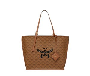 Buy MCM Medium Himmel Shopper In Lauretos Natural Nappa Leather With 24K Gold-Plated Brass Hardware Cognac at Sasom – Authentic and Ready to Ship