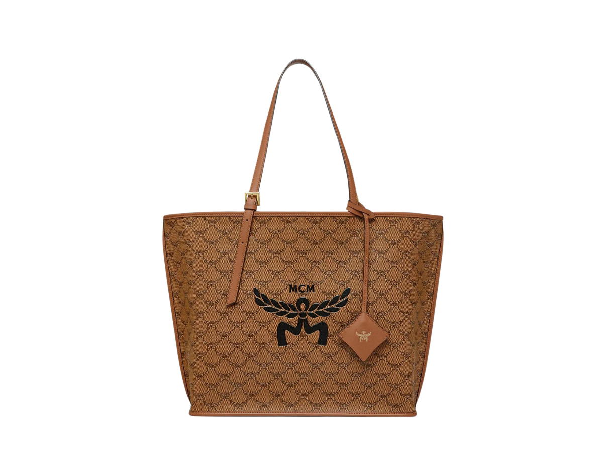 MCM MCM Medium Himmel Shopper In Lauretos Natural Nappa Leather With 24K Gold-Plated Brass Hardware Cognac