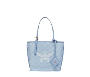 Buy MCM Mini Himmel Shopper In Lauretos With Natural Nappa Leather Ancient Blue at Sasom – Authentic and Ready to Ship