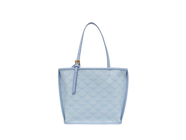 MCM MCM Mini Himmel Shopper In Lauretos With Natural Nappa Leather Ancient Blue - view 4