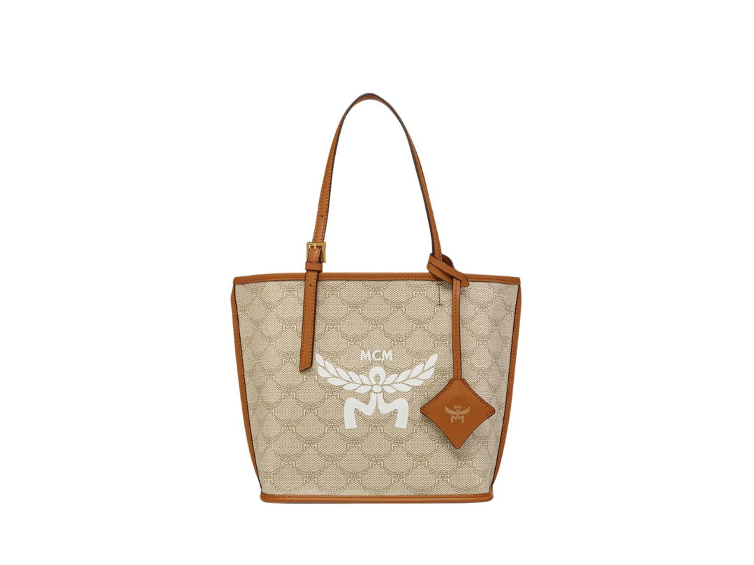 MCM MCM Mini Himmel Shopper In Lauretos With Natural Nappa Leather Beige Oatmeal