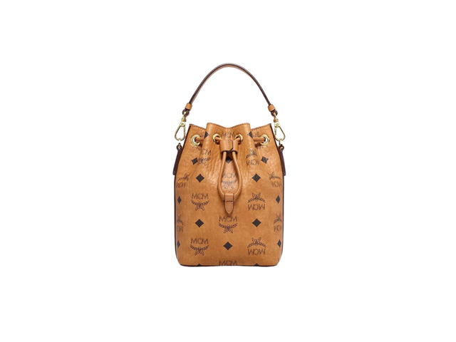 MCM MCM Mini Rabbit Drawstring Bag In Visetos Coated Canvas With 24k Gold-plated Hardware Cognac - view 2