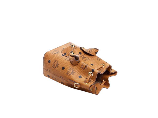 MCM MCM Mini Rabbit Drawstring Bag In Visetos Coated Canvas With 24k Gold-plated Hardware Cognac - view 4