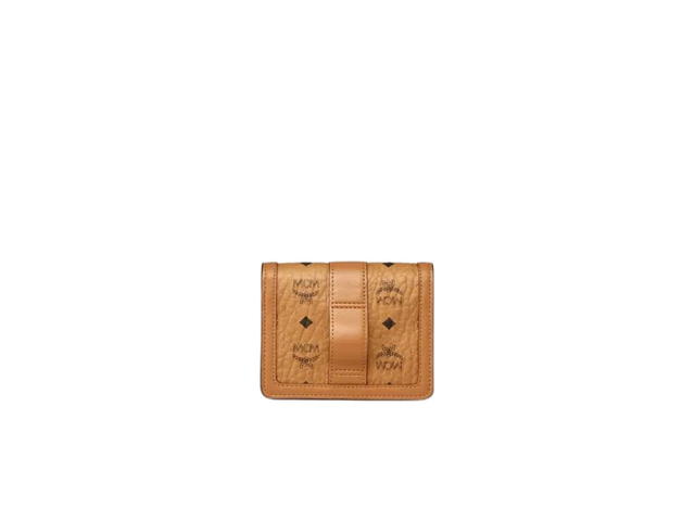 MCM MCM Mini Tracy Card Holder In Visetos Cognac - view 4