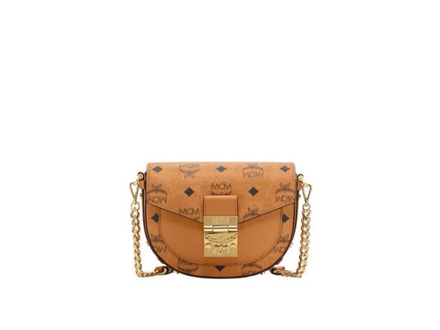 MCM MCM Mini Tracy Round Crossbody In Visetos Cognac - view 1