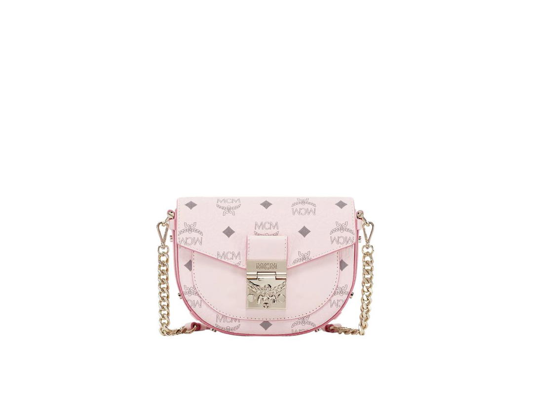 MCM MCM Mini Tracy Round Crossbody In Visetos Powder Pink