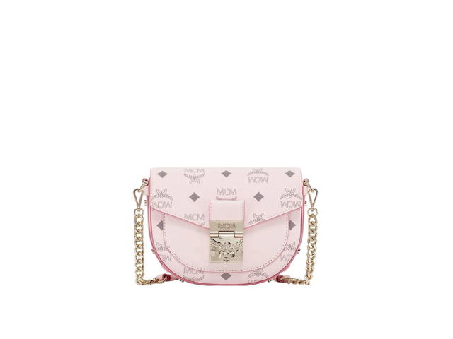 MCM MCM Mini Tracy Round Crossbody In Visetos Powder Pink - view 1
