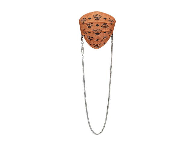 MCM MCM Monogram Knit Face Accessory with Chain Cognac - view 1