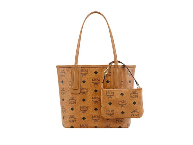 MCM MCM Reversible Liz Shopper In Visetos Leather With 24K Gold-Plated Metal Hardware Cognac - view 2