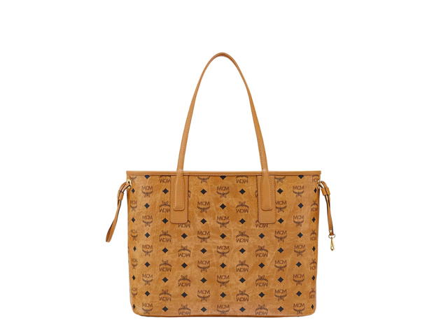 MCM MCM Reversible Liz Shopper Medium In Visetos Monogram Coated Canvas With 24K Gold-Plated Metal Hardware Cognac - view 2